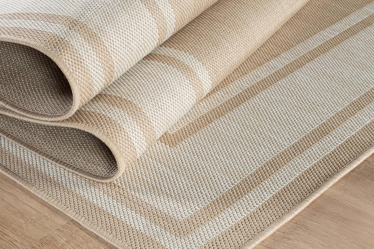 Beverly Rug Floral Bordered Washable Outdoor Indoor Area Rugs 8x10 Beige