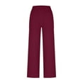 thumbnail image 5 of Maean Women's Casual Pants Loose Cotton Linen Wide Leg Elastic Waist Solid Color Plus Size Comfy Trouser, 5 of 7