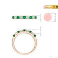 thumbnail image 4 of Angara Natural 0.32 Ct. Emerald with Diamond Non Eternity Ring in 14K Rose Gold for Women (Ring Size: 11.5), 4 of 9