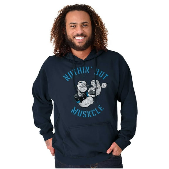 Popeye Sailor Nuthin But Muskcle Cool Hoodie Hooded Sweatshirt Men Brisco Brands S