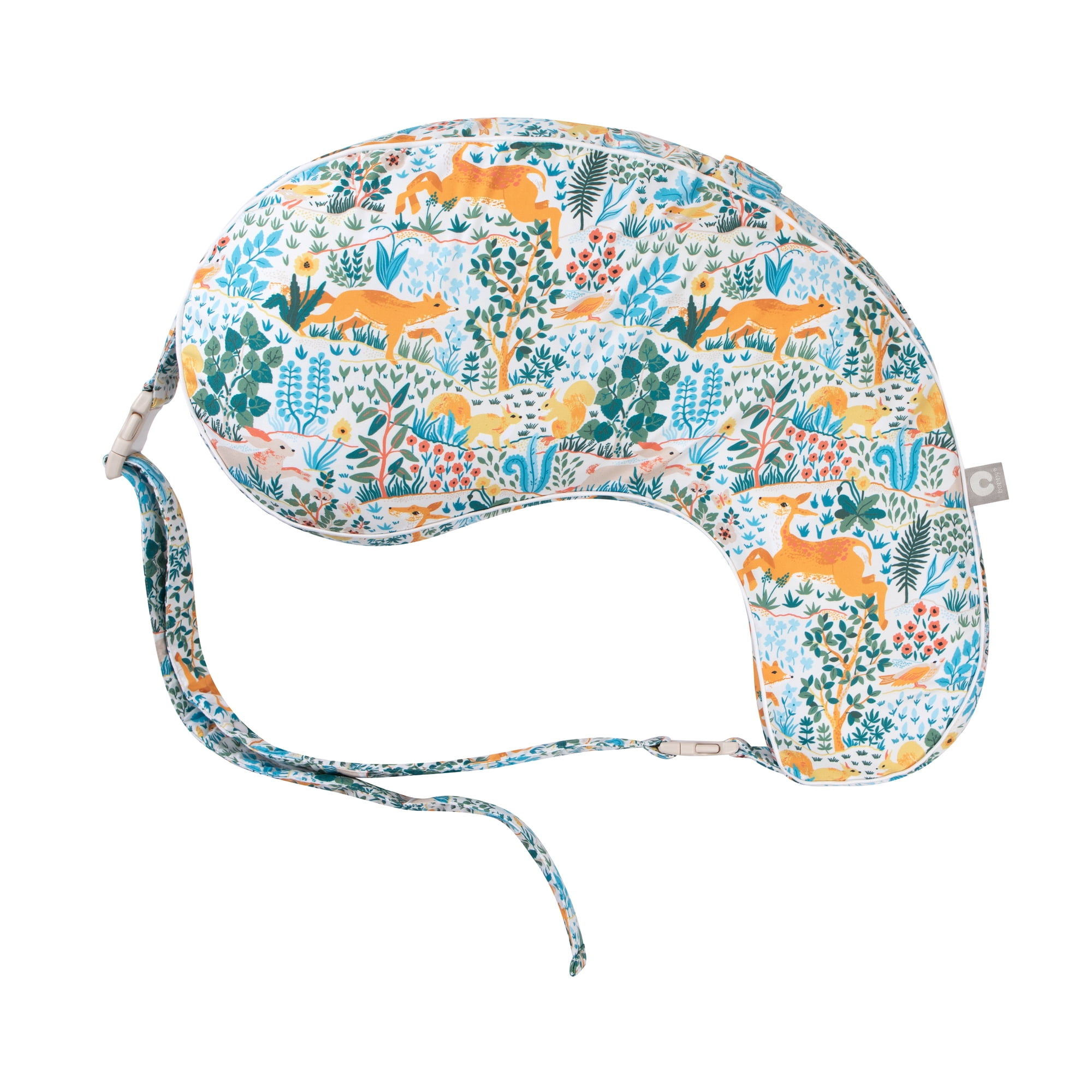Boppy Uplift Nursing Pillow - Wedge Bottle & Breastfeeding Pillow to Reduce Spit-Up and Reflux Symptoms, with Body-Inclusive Opening And Adjustable Belt - Colorful Forest Animals