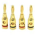 thumbnail image 1 of 4 unidades de conector de audio chapado en oro, conector de tipo de tornillo abierto para altavoz de cine en casa, placas de pared, 11 Feliz Sencillez, 1 of 5
