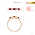 thumbnail image 5 of ANGARA Natural Half Eternity Five Stone Ruby and Diamond Wedding Band in 14K Rose Gold for Women (Size-2.8mm) | July Birthstone, Birthday, Anniversary, Jewelry Gift for Women | Natural Ruby Ring, 5 of 10