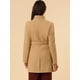 thumbnail image 5 of Abrigos largos con cinturón de manlarcon cuello alto elegante de invierno pamujer Caqui S, 5 of 6