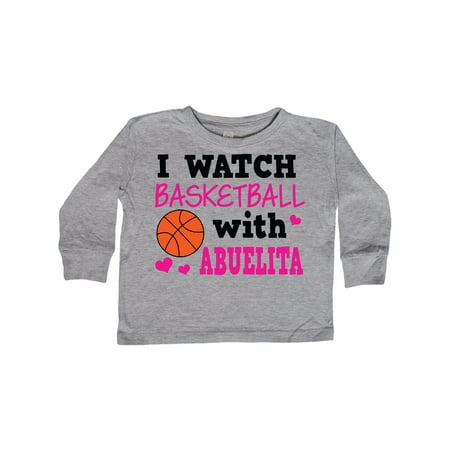 

Inktastic I Watch Basketball with Abuelita Gift Toddler Toddler Girl Long Sleeve T-Shirt