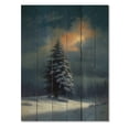 thumbnail image 3 of Designart "Frosty Calm Pines II" Landscapes Print on Natural Pine Wood, 3 of 5