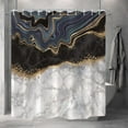 thumbnail image 5 of Extra Long Marble Bathroom Shower Curtain 84 Inches Length Black Gold Sand Waterproof Fabric Shower Curtains with Hooks Watercolor Abstract Shower Curtain Cloth 72x84 inches, 5 of 6