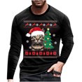 thumbnail image 1 of Hombres Casual Navidad Divertido 3D Impresión digital Jersey Cuello redondo Blusa de manga larga Camiseta Pompotops oipoqjl3069, 1 of 3