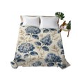 thumbnail image 2 of Queen Flat Sheet Only Watercolor Hydrangea Flower Soft Microfiber Cooling Bedding Sheets Vintage Floral Leaves Beige Flat Bed Sheet for Hotel,Home Decor, 2 of 9