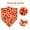 B, variant on Fall Dog Bandana with Thanksgiving Turkey and Pumpkin Print, 1 Piece, Orange Pattern for Small Dogs and Cats, Pet Bandana