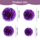 thumbnail image 3 of Naiovety Juego de 1 Uds. De pompones de papel morado de 7,8 pulgadas, decoraciones de flores de papel, pañuelos colgantes, flores para fiesta Kits de decoración para fiestas Púrpura 14 pulgadas, 3 of 6
