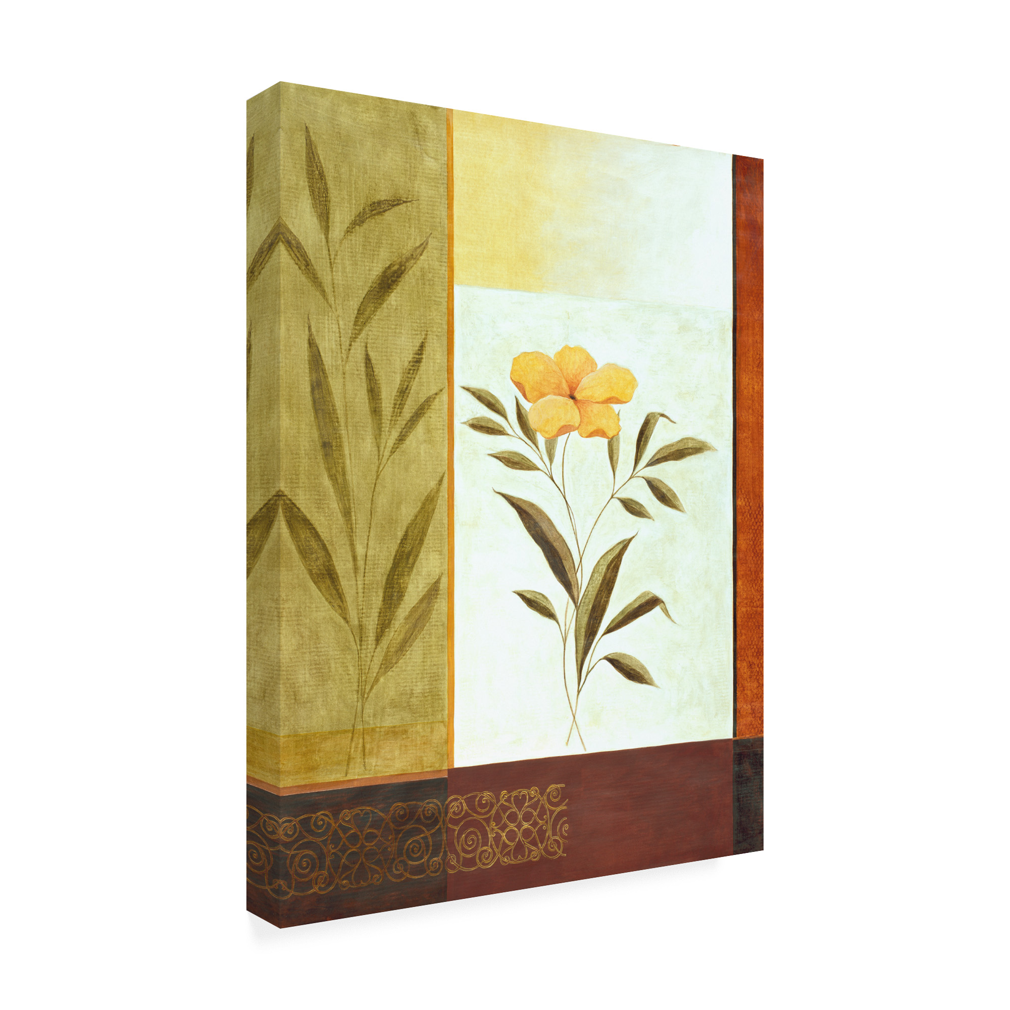 Trademark Fine Art 'Orange Flower And Leaves' Canvas Art by Pablo Esteban