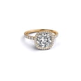 thumbnail image 2 of 6.00MM D-F VS Moissanite Engagement Ring With Diamonds (0.96 ct Moissanite Weight, 1.6 ctw dew) Cushion Shape 14K Gold, 2 of 3