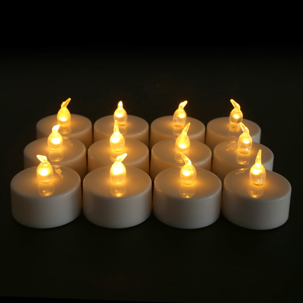 24PCS Flameless Battery Operated LED Votive Candles with Remote Control Flickering Tea Light