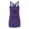 thumbnail image 2 of Parks and Recreations Give Me All The Bacon and Eggs Pop Tri-Blend Racerback Tank Top, Purple Rush, Small, 2 of 3