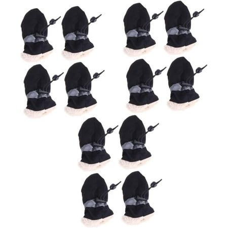 12 Pcs Botas para Puppy Anti Slip Shoes Dog Paw Shoes Pet Boots Paw Protectors Medium Dog Protective Case Warm Boots Pet Shoes Dog Shoes Shoes for Dogs Winter Black