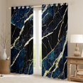 thumbnail image 2 of Homewish Marble Texture Road Black Out Curtains,Modern Fluid Art Curtains Pack of 2 (42x63 Each),Gold Black Blue Bedroom Curtains For Girl,Microfiber Room Decoration, 2 of 6