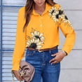 thumbnail image 4 of Chemise Imprimée pour Femmes à Manches Longues, Col en V, Blouse Décontractée 95 % Polyester 5 % Élasthanne, 4 of 7