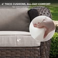 thumbnail image 4 of POCASSY 5 Pieces Patio Furniture Set, Wicker Patio Conversation Set with Swivel Rocking Patio Chairs, Outdoor Couch, Deep Seat Patio Set with Glass Top Coffee Table for Outside in Beige, 4 of 11