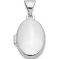 thumbnail image 3 of Sterling Silver Rhodium-Plated 14mm Domed Oval Locket (20.8 X 11.05) Made In China qls930, 3 of 5