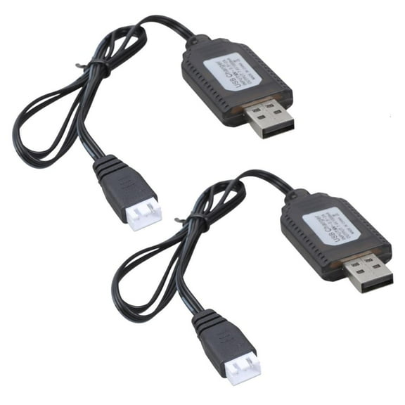 HONCLL 7.4V Battery USB Charger Cable with SM2.0 3P 4P XH 3P Connectors for Race Car Vehicles Toy Charging Cord