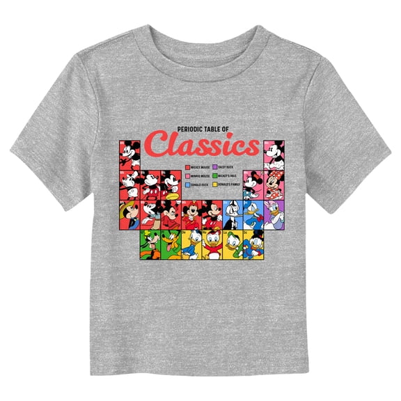 Toddler's Mickey & Friends Periodic Table of Classics Graphic Tee Athletic Heather 4T