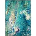 thumbnail image 2 of Karina Blue Contemporary Artistic Color Splash 9' x 12' Non-Skid Area Rug, 2 of 5