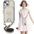 thumbnail image 1 of Funda de cuero con cadena de hombro para Iphone 14 Plus, 13, 12, 11 Pro Max, cartera con cremallera, tarjetas verticales, Solt, cordón, bolso cruzado Fivean unisex, 1 of 2