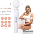 thumbnail image 2 of Rechargeable Cordless Handheld Wand Massager with 10 Speeds, Happon Personal Deep Massager for Shoulder, Leg, Muscles, Improves Blood Circulation & Relieve Full Body Pain (Black), 2 of 7