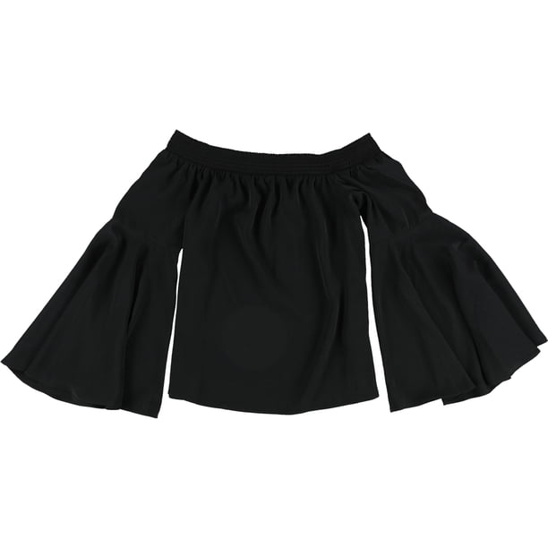 Blusa tejida con mangas acampanadas bar III para mujer negro XXL