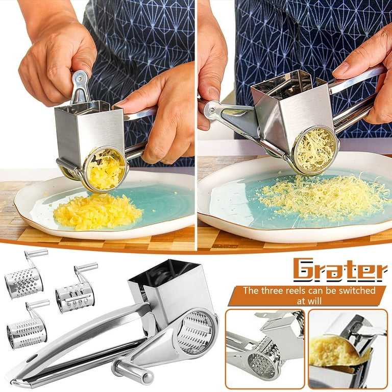 2023 New Multipurpose Rotary Cheese Grater Stainless Steel Drums