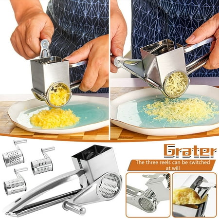 

lulshou Four-piece Stainless Steel Multifunctional Manual Rotating Cheese Grater