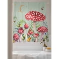 thumbnail image 3 of Sheer Curtains 63 Inch Length 2 Panels Set for Bedroom, Mushroom Semi Sheer Curtains for Windows, Sage Green Butterfly Moon Eucalyptus Leaf Voile Window Treatments Rod Pocket Curtain, 3 of 7