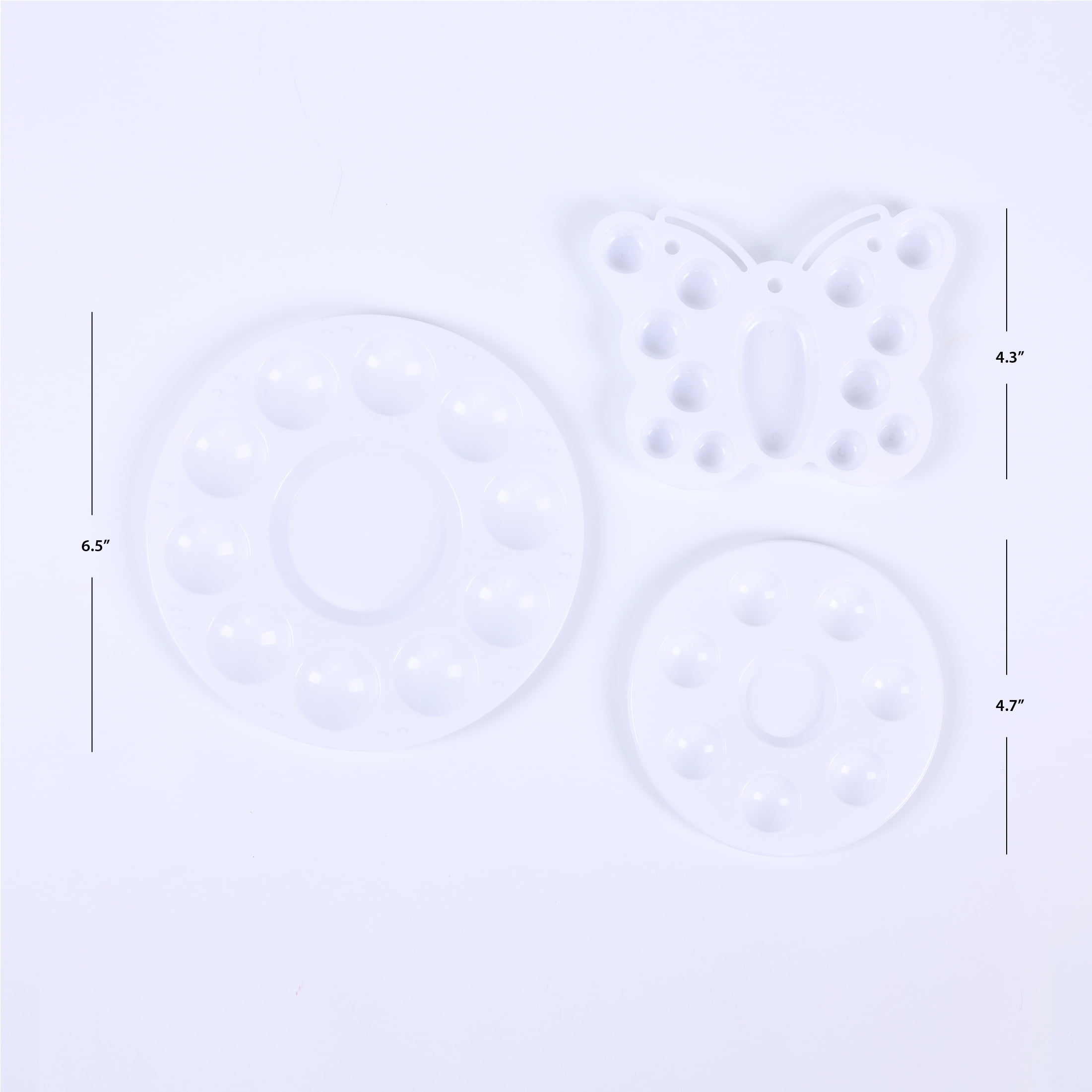 (2 pack) Hello Hobby Art Paint Palettes Plastic, 3pk