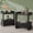 Black, variant on UGTOO Mid-Century Modern Nightstands Set of 2, Walnut Wood End Tables with Glass Top & Fluted Drawer, C-Shaped Bedside Tables for Bedroom