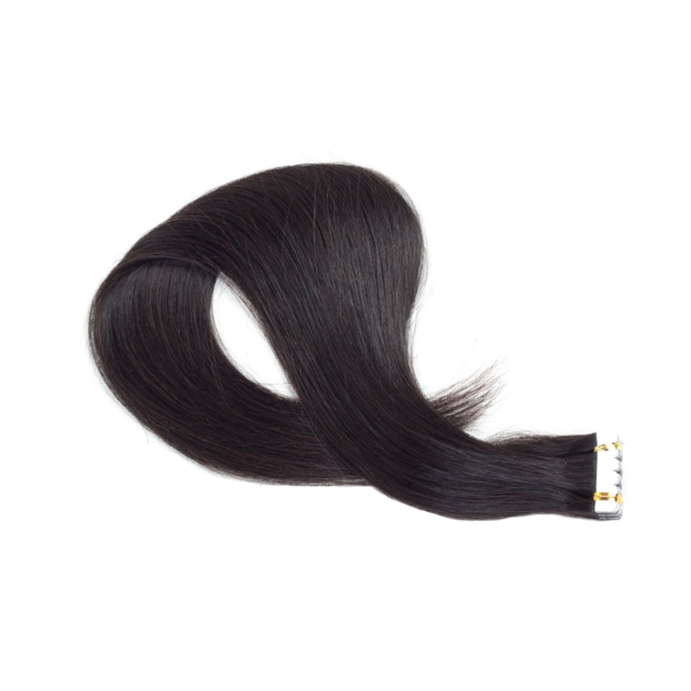 HEMOTON 55cm Tape In Virgin Human Hair Extensions Human Hair for Women  Beauty (Black Remy Hair) 