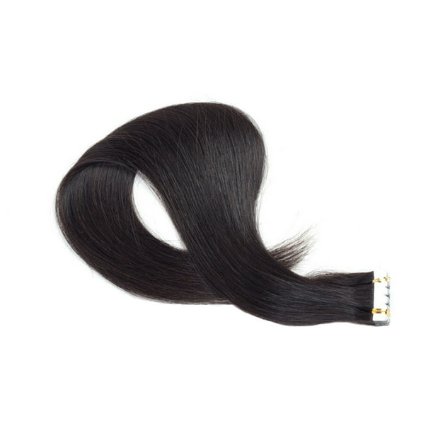 Cinta en extensiones de cabello humano virgen cabello humano para mujeres belleza (pelo Remy negro)