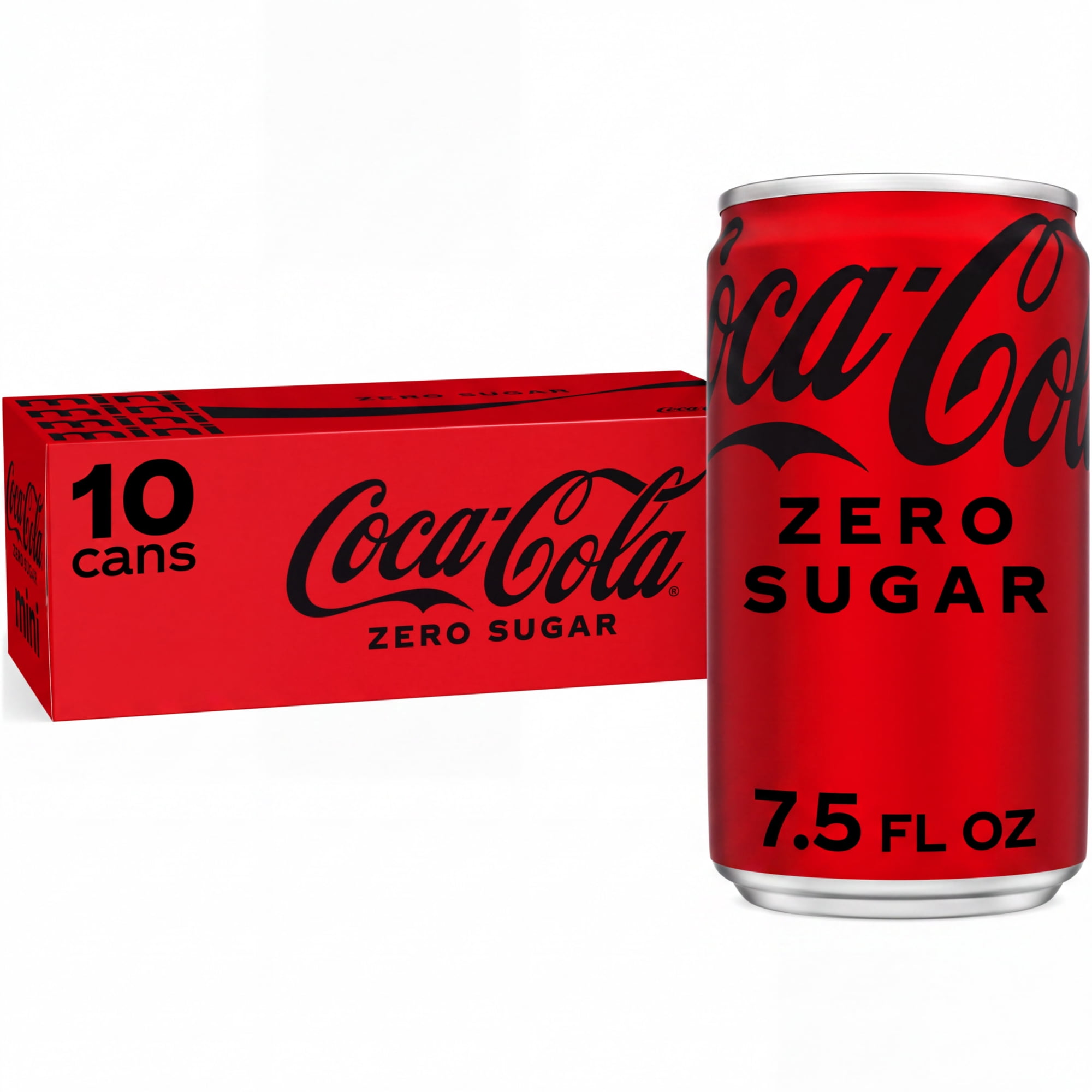 Coca-Cola Zero Sugar Soda Pop Fridge Pack Mini Cans, 7.5 fl oz, 10 Pack