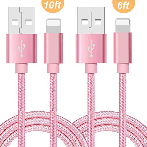 Chargers 2 Pack 6FT 10FT Charging Cable Cords Nylon Braided USB Data