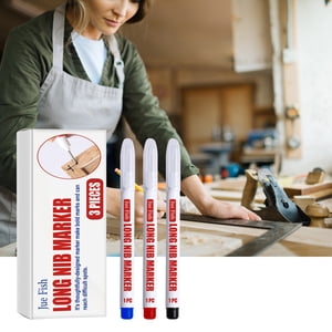 Heliisoer Long Head Marker Pen Wooden Precision Marker Pen Extended Special Oil-based Marker Pen