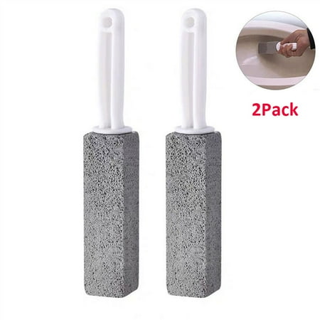 

[2 Pack] Pumice Stone Toilet Bowl Cleaner with Extra Long Handle - Limescale Remover - Pumice Toilet Brush - Also Cleans BBQ Grills Tiles Tile Grout & Swimming Pools