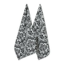 Black Damask Dishtowel (Set of 2)