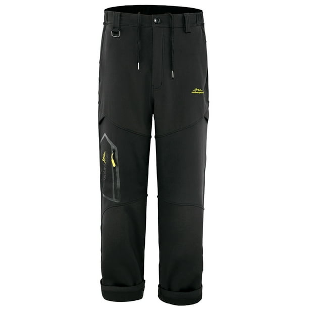 Long Pants For Men Outdoorsport Men's Plus Size Stretch Waist Trousers  Fleece Hiking Pants Black XXL JE 