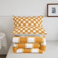 thumbnail image 5 of Manfei Rustic Check Queen Comforter Set,Vintage Plaid Comforter Sets Queen,Orange,Light Gray Reversible,3pcs,1 Comforter and 2 Pillowcases,3pcs,1 Comforter and 2 Pillowcases, 5 of 7