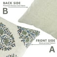 thumbnail image 4 of Fabdivine Floral Block Print Boho Decorative "Viscose Linen" Throw Pillow Cover, Handblock Printed Cushion Cover for Sofa , 24"X24", "Gray", 4 of 4