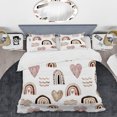 thumbnail image 2 of Designart 'Pastel Brown Pink Scandinavion Rainbow Pattern' Modern Duvet Cover, 2 of 5
