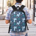 thumbnail image 5 of Uemuo Alpaca Astronaut in Space Printed Durable 17-inch Student Backpack - Lightweight, Waterproof, Adjustable Straps, Ideal for School, Work, Travel, 5 of 5