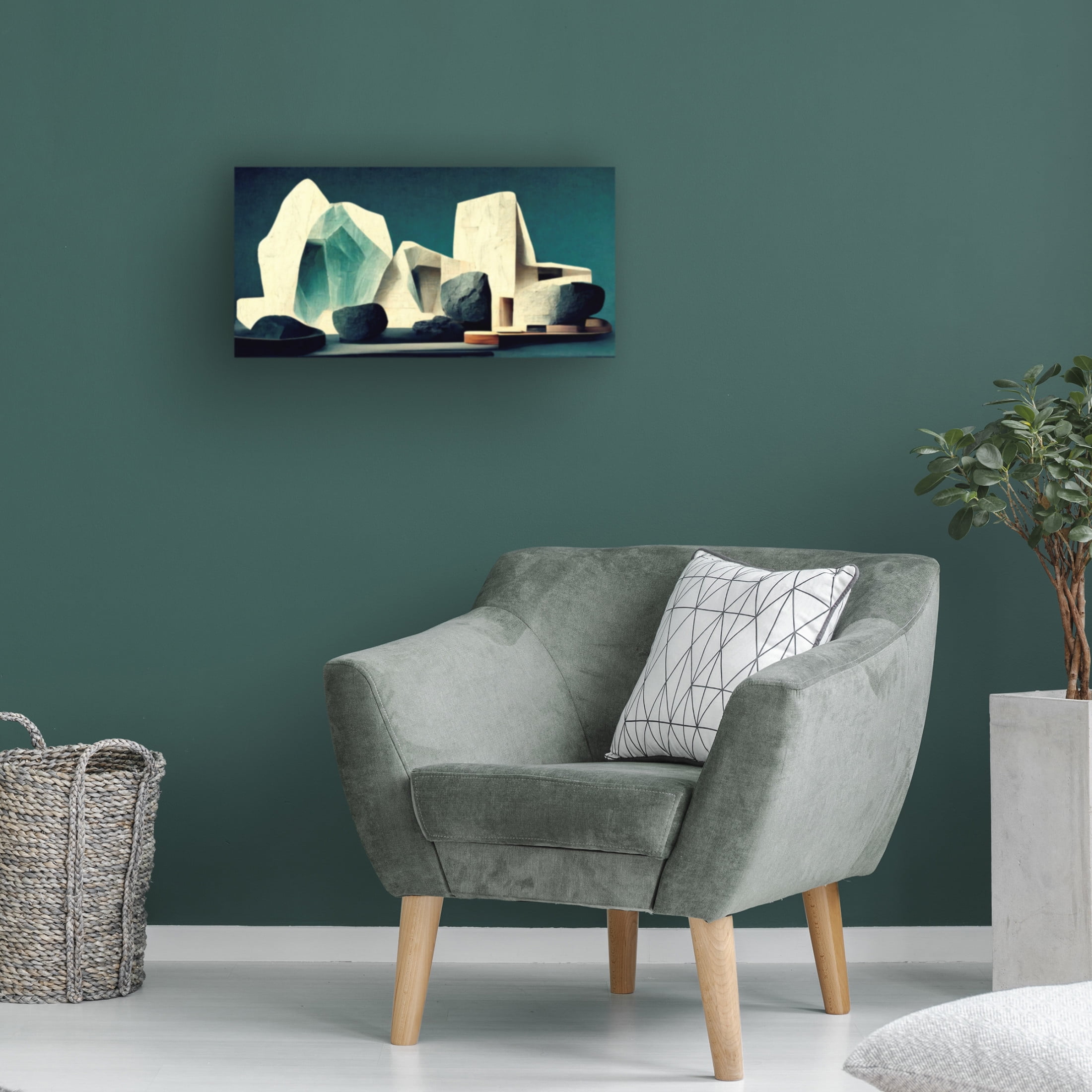 Canvas Wall Art - Treechild 'The Rock Villa' Wall Art for Living Room, Bedroom, or Office D?cor by Trademark Fine Art - 47 x 24 Inches
