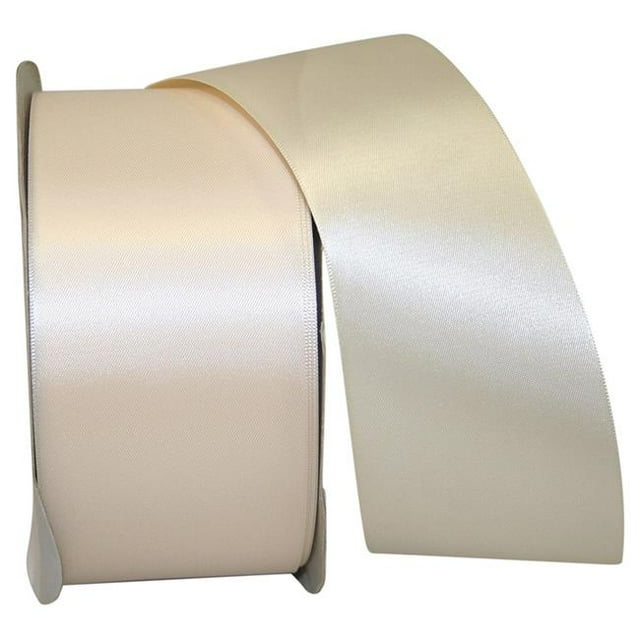 Reliant Ribbon 4950-810-40K 20.5 in. 50 Yards Double Face Satin Ribbon, Ivory