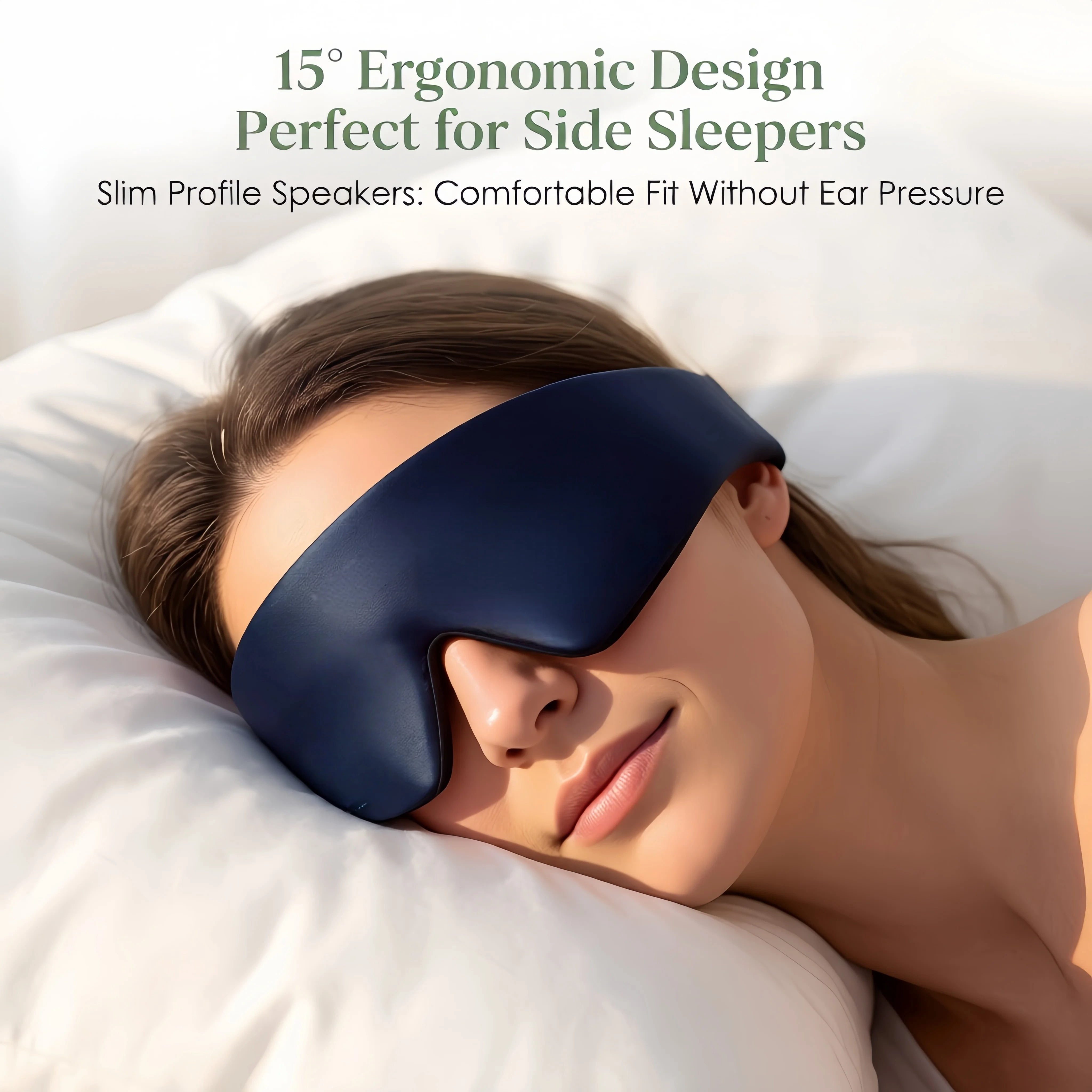 FACEMOON Sleep Headphones with Ice-feeling Extra Soft Modal Lining 100% Blackout Eye Mask Ultra-thin Design